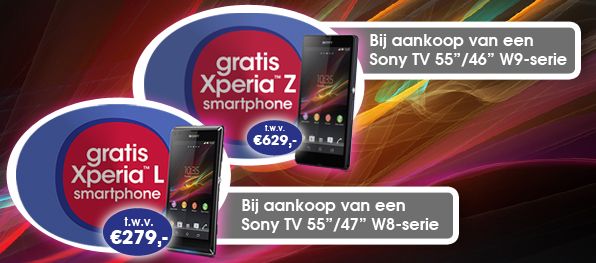 Sony Consumentenactie Gratis Xperia Smartphone Plattetv Uw Specialist In Televisie Audio