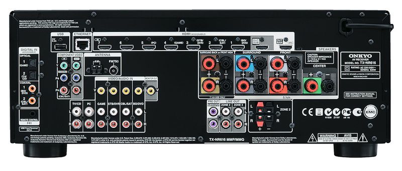Onkyo TX-nr616 aansluiting